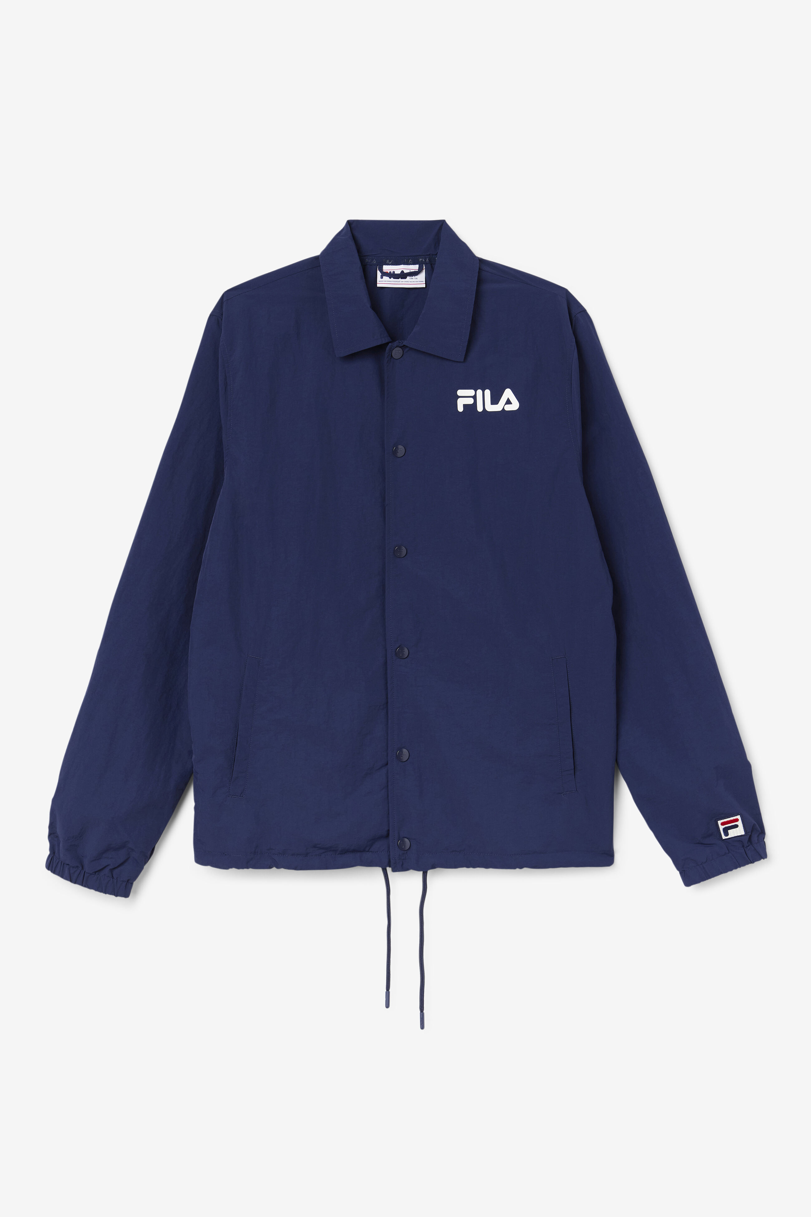 Navy Blue Button Up Windbreaker Coaches Jacket | Fila LM23C790